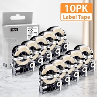 【Irresistible】 Labelwell 10pcs 12mm Black On White Ss12kw Label Tape Compatible For Epson Lw-300 Lw-