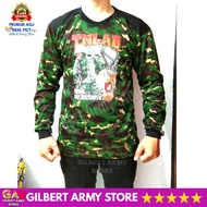 GILBERT ARMY STORE kaos loreng nkri lengan Panjang motif gambar TNI AD bantalan dekker sniper baju p