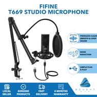 Fifine T669 Studio Condenser USB Microphone Computer PC Microphone Kit Desktop Stand Shock Mount Pop