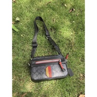 NB>100% new new men's bag 768 960 classic logo canvas VARSITY zipper ACADEMY messenger bag-NB>