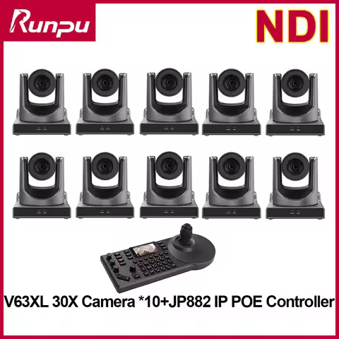 1-10pcs 1080P PTZ Camera 30X Zoom USB3.0 LAN HDMI Video Conference Camera +1pc IP POE Controller for