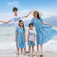 Family Parent-child Outfit for Family of three and four Beach Vacation Outfit Family Matching Outfit