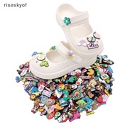riseskyof 30Pcs Cartoon Shoe Charms for Crocs Jibits Bubble Slides Sandals PVC Shoe Decorations Acce