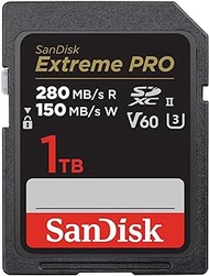 SanDisk Extreme PRO SDSDXEP-1T00-GHJIN SD Card 1TB SDXC Class 10 UHS-II V60 Read Up to 280 MB/s