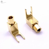 AUGUSTINA U Spade Connector Banana Plug Metal Cable Connector Y Type Speaker 1Pc Banana Socket Spade