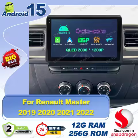 Android 15 Car Radio For Renault Master 2019 2020 2021 2022 Jetour T2 Golf 8 Opel Astra J Motorcycle