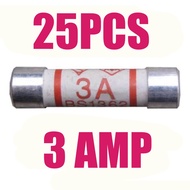 Next Day 25pcs New 3A Ceramic Domestic Fuses Plug Top Household Mains 3amp Cartridge Fuse