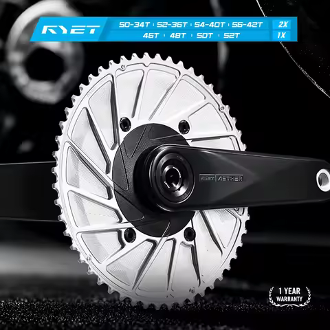 RYET Aero Road Bike Chainring 50-34T 52-36T 54-40T 56-42T Bicycle Chainwheel Compatible with 1&2x11/