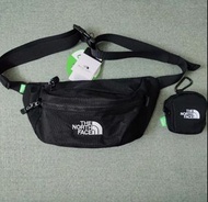 全新正貨/the north face 牛津紡單肩斜挎袋腰包胸包 黑色/卡其