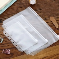Transparent PVC Storage Folder Zipper Bag  / A5/A6/A7 Binder Rings Notebook / 6 Hole Bag Envelope Zi