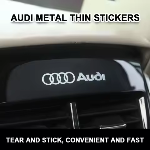 Car Lnterior Sticker Steering Wheel Decals Emblem Audi Logo Sticker For Audi B8 B9 A3 8P 8V 8L A5 A6