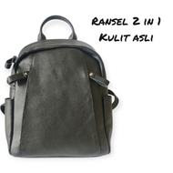 Genuine Leather Backpack 2 In 1 bag genuine leatherWanita genuine Garut leather bag genuine Garut le