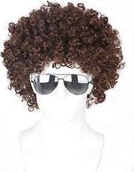 Lemarnia Dark Brown 70s Afro Wig for Men and Women Halloween Costume Party Wigs