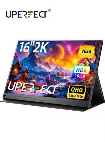 UPERFECT 16" 2.5K Portable Monitor 2560*1600 16:10 100%sRGB HDR FreeSync Gaming Display For Xbox PS5