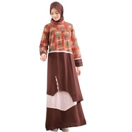 [ Ready] Lunangoofficial - Gamis Wanita Muslimah Rayon Kombinasi Batik