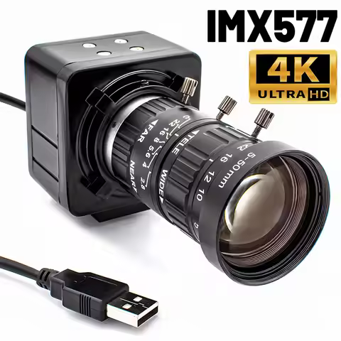 12MP USB Camera 1/2.3" IMX577 CMOS 1080P 120FPS Industrial Metal Box With Varifocal Lens Plug Play F