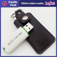 Flashdisk kulit rantai USB 4 / 8 / 12 / 36GB real capacity garansi souvenir promosi Kasing Kulit USB