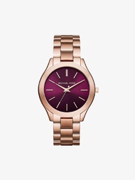 นาฬิกาข้อมือผู้หญิง Michael Kors Slim Runway Purple Dial Rose Gold  MK3436