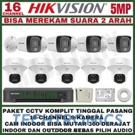Techtronics | Hikvision 5mp 16 channel CCTV Package 9 Cameras ptz two way audio 2 way turbo hd 2560h