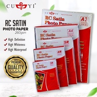 CUYI RC Satin Photo Paper 260gsm Resin Coated Inkjet Photo Paper 3R | 4R | 5R | A4 Size (20sheets)