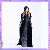 Women's Corpse Bride Costume Halloween Ghost Bride Witch Vampire Black  Dress Scary Halloween Costum