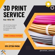 3D PRINTING SERVICE From RM0.3 - 0.6/gram  We only use high quality PLA+ Filaments