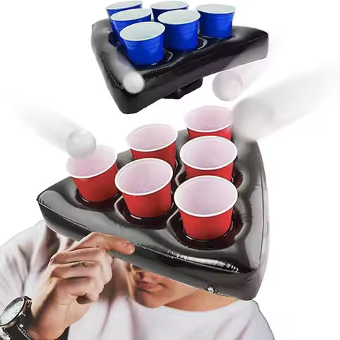 Swim Beer Holder Floating Beer Pong Beverage Cup Holder Plate Inflatable Drink，Party Toss Game Infla