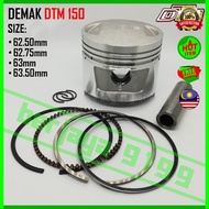 Demak DTM 150 DTM150 62mm~63.50mm Racing Piston Kit Pin 15 Motorcycle Motosikal 2 Stroke Bore Engine