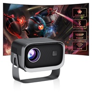 Projector with WiFi and Bluetooth,Electric Focus & Vertical Keystone,1080P HD 4K Support,Smart Proje