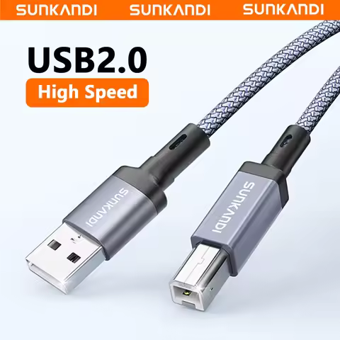 SUNKANDI USBA Printer Cable, USB A to USB B Printer Cable High-Speed for HP, Canon, Brother, Samsung