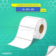 Semi-coated Barcode Label 40x20 mm Small Core 1 Line Sticker 40x20mm contents 2,500 pcs