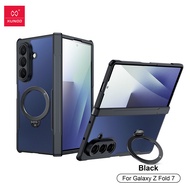 XUNDD Ốp lưng cho Samsung Galaxy Z Fold7 Ốp lưng chống sốc Giá đỡ từ tính Mặt kính Mặt sau bằng nhựa