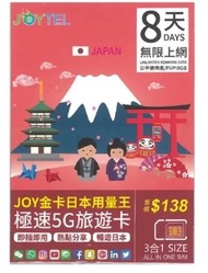 JOYTEL - JOYTEL DOCOMO 5G 日本 8天 8GB - JOYTEL-8D