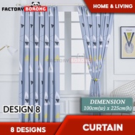 CT031 Premium Separa Hitam Langsir Tingkap Tingkap Langsir Pintu Gelangsar 1 Panel (100cm (W) x 225c