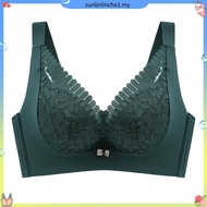🔥Ready Stock🔥New 34-46C/D Plus Size Bra Women's Thin Big Cup Big Size Soft Wireless Deep V Sexy Lace