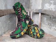 sepatu boot arboo PDL FULL LORENG HIJAU ARMY ujung besi