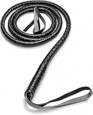 Skeleteen Faux Leather Black Whip - 6.5' Woven Costume Accessories Whips - 1 Piece