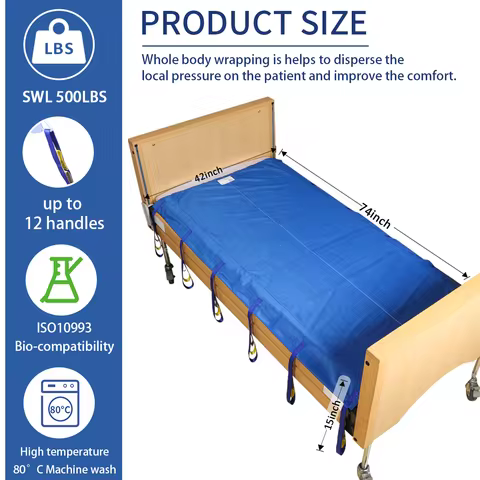EZ Assistive Patient Hoyer Lift Disabled Bed Positioning Sling Transfer Hoist Harness for Elderly Be