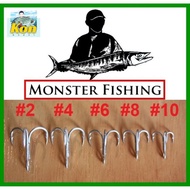 [Fishing Person] 3-Way Hook 2.5-X Hard For Fishing Fake Bait Sharp Not Easy To Sharpen 1 Set Of 6 Pi