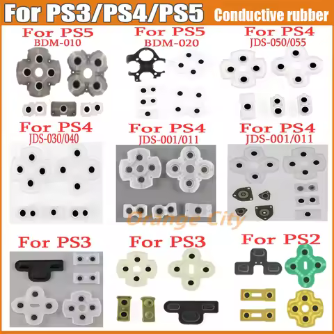10sets/lot 5 in 1set For Playstation 4 JDS-001 011 030 Silicon Rubber Conductive Pads For PS3/ PS4/