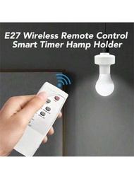 遙控e27燈座ac85-265v智能定時燈泡插座,適用於嵌入式照明,吊燈,天花板,閱讀桌,床頭燈