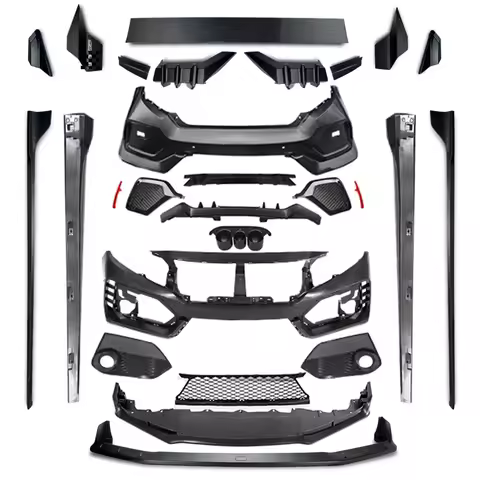 Car Body Kit Mugen Style Front Rear Bumper Lip Rear Spoiler Tailpiece Type R Style Kit For Honda Civ