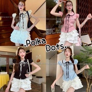 OVP Polka Dot Lotus Collar Shirt Dolly Sleeves Fabric The Front Buttons Are Really Usable Polka Dot 