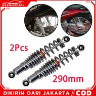 ( Dikirim Dari Jakarta) SOK SHOCK BELAKANG  MURAH BERKUALITAS 1 Pasang/2 Bua 290mm Rear Shockbreaker Cocok Untuk Semua Jenis Sepeda Motor Dan Kendaraan Listrik