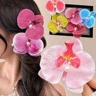Super Fairy Sweet Women Girls Phalaenopsis Flower Side Hairpin Bohemian Style Hawaii Beach Vacation 