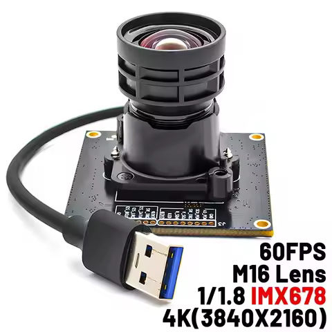 4K 60FPS USB3.0 Camera Module With 2.8mm M16 Mount Lens 1/1.8" IMX678 CMOS Industrial Webcam Board P