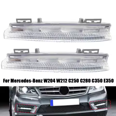 12V Car Front LED DRL Daytime Running Lamp Fog Light For Mercedes-Benz W204 W212 C250 C280 C350 E350