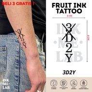 INKMELAB - 3D2Y Fruit Ink Temporary Tattoo 4X8CM - Semi-Permanent Temporary Tattoo Lasts 3 Weeks