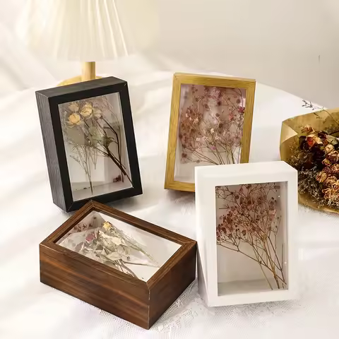 3D Hollow A4 DIY Rose Flower Frame Dry Flower Picture Frame Unique Shadow Box for Home Décor and Cra