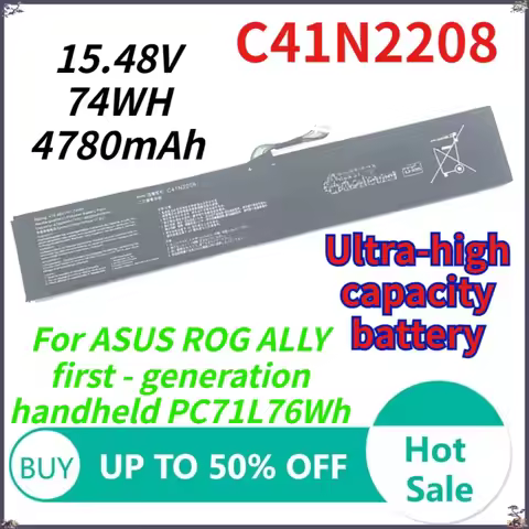 74Wh High Capacity C41N2208 Battery for ASUS ROG Ally RC71L PC71L NR2301L (2023) Z1 Extreme Gaming H